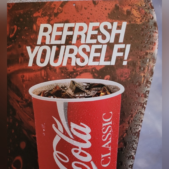 Vintage Coca-Cola Refresh Yourself! 3D Cardboard Advertising Display Poster - Picture 8 of 12